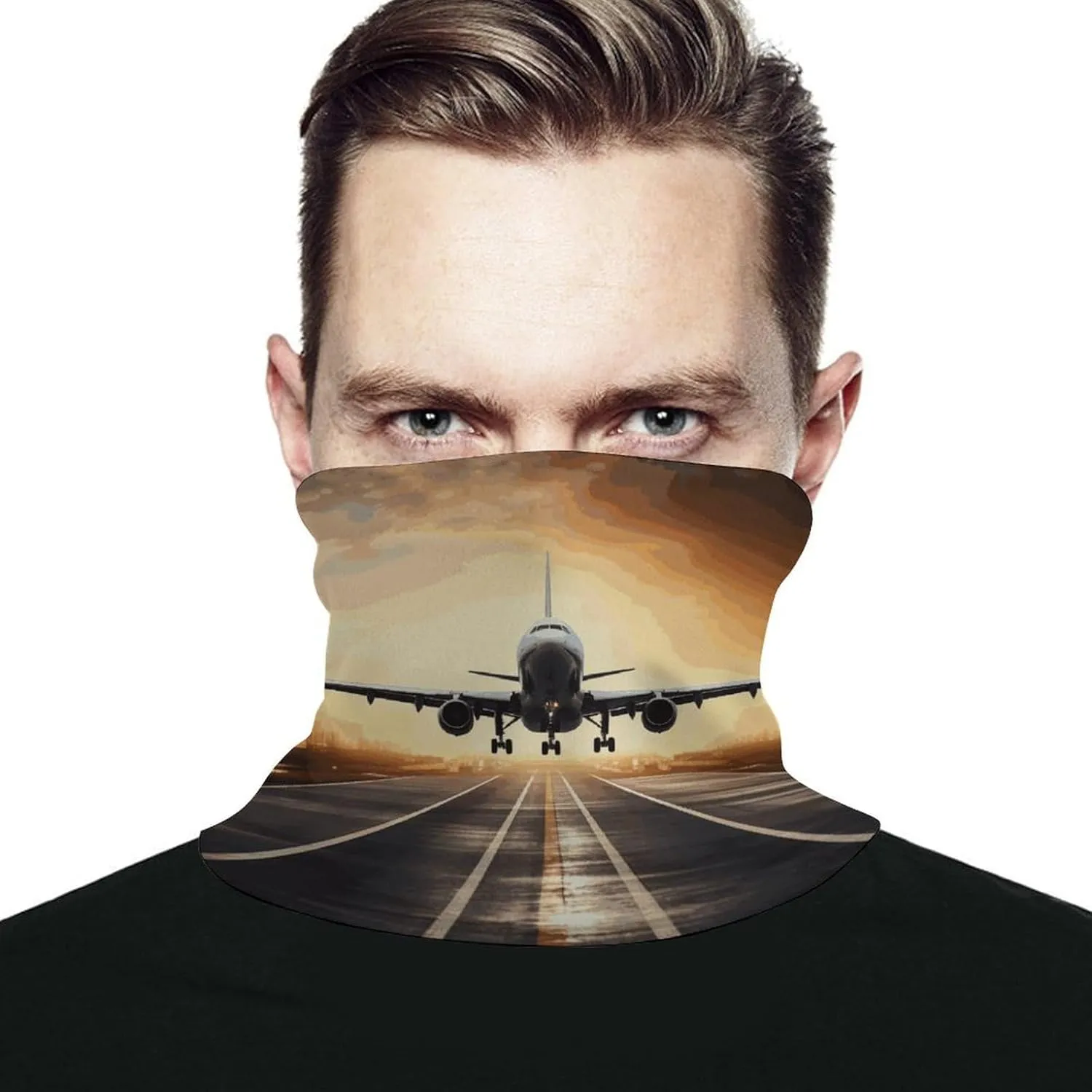 Backpack Airplane Face Mask for Cold Weather Neck Gaiter Scarf Windproof Bandana for Men Women Elastic Balaclava Headbands for Motorcycle Cycling Riding Skiing Party