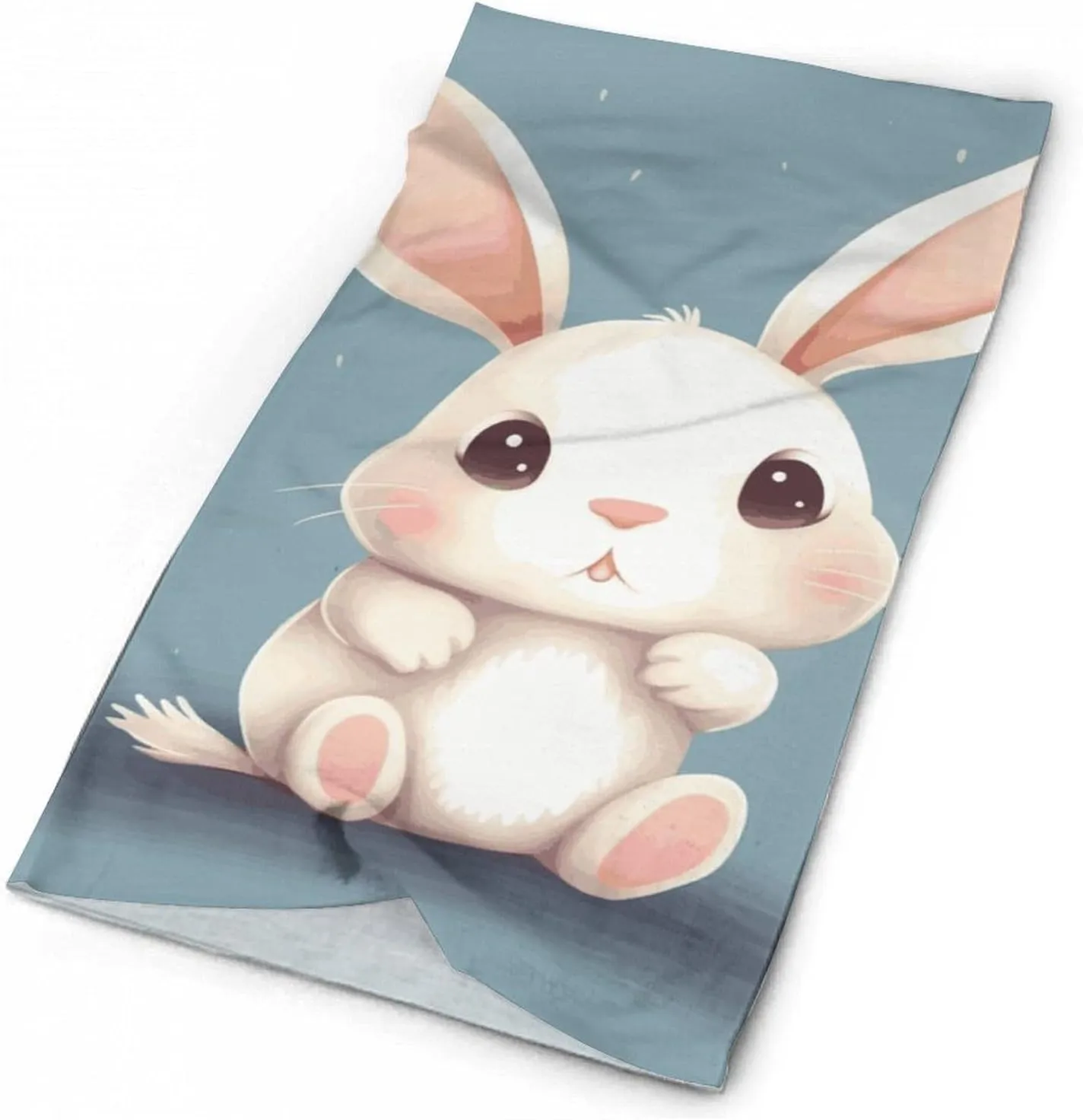 Cartoon Cute Bunny Face Mask for Cold Weather Neck Gaiter Scarf Windproof Bandana for Men Women Elastic Balaclava Headbands for Motorcycle Cycling Riding Skiing Party