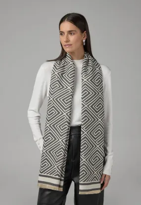 Choice Greek Key Pashmina Scarf Grey