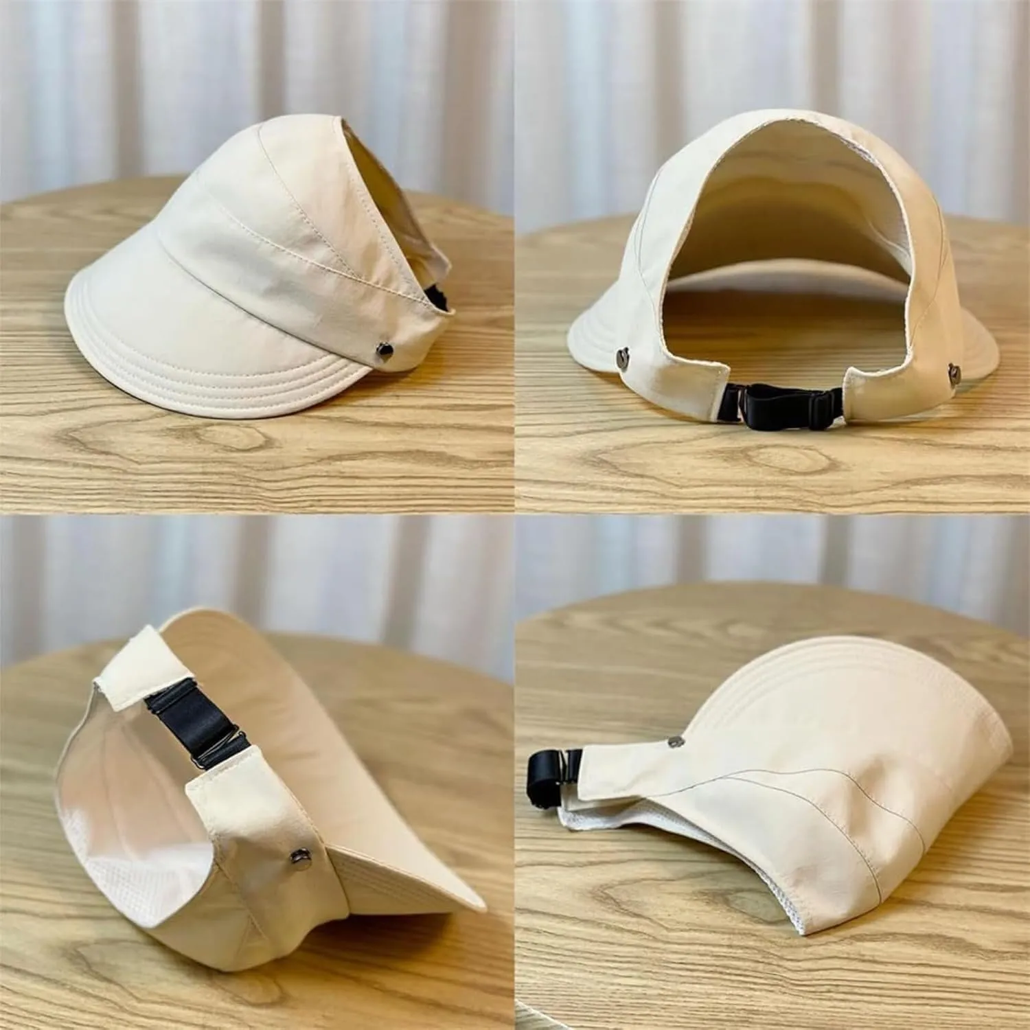 Classupery Outdoor UV Protection Hollow Top Sun Hat, Women's Wide Brim Breathable Empty Top Summer Sun Hat - Adjustable