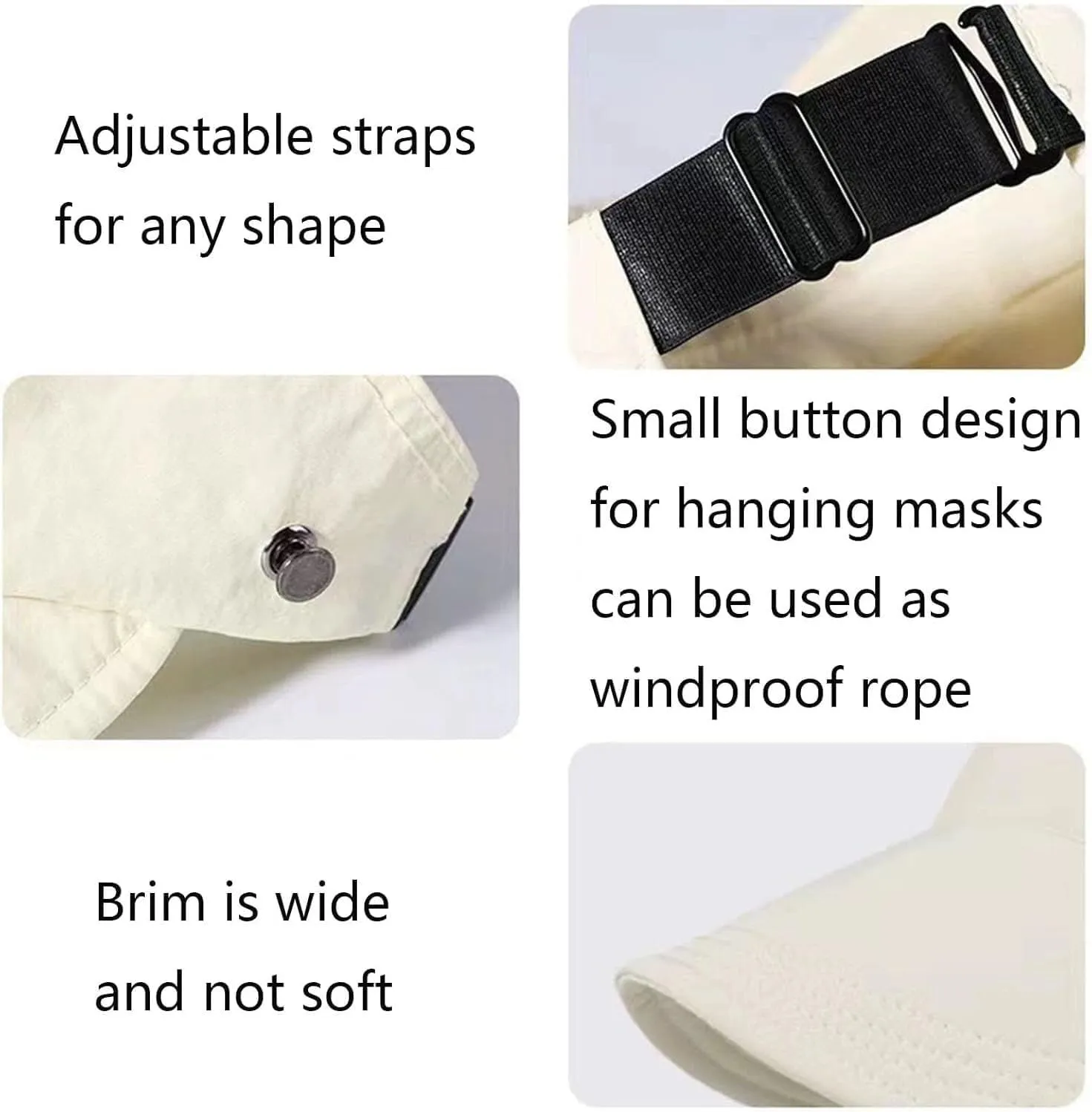 Classupery Outdoor UV Protection Hollow Top Sun Hat, Women's Wide Brim Breathable Empty Top Summer Sun Hat - Adjustable