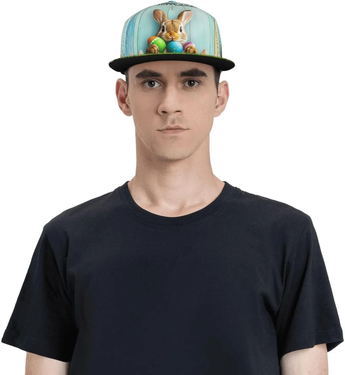 Easter Snapback Hat for Men Women, Easter Baseball Caps Adjustable Flat Brim Hip Hop Sun Hats Unisex