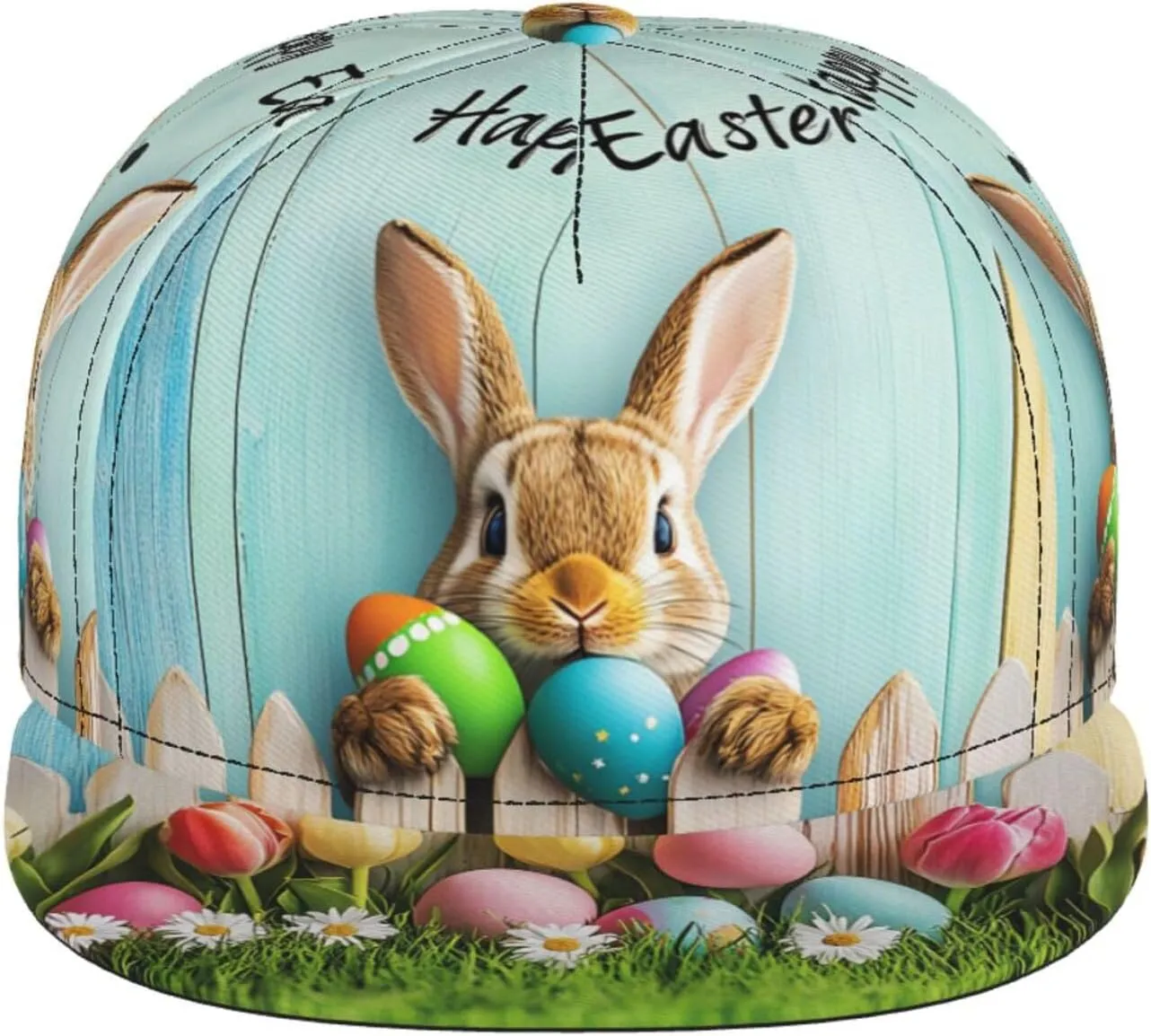 Easter Snapback Hat for Men Women, Easter Baseball Caps Adjustable Flat Brim Hip Hop Sun Hats Unisex