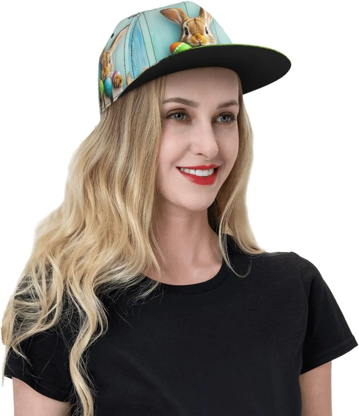 Easter Snapback Hat for Men Women, Easter Baseball Caps Adjustable Flat Brim Hip Hop Sun Hats Unisex