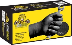 EPPCO LionGrip 7-Mil Black Nitrile Gloves Disposable Powder Free, Latex Free Textured Superior Grip Glove
