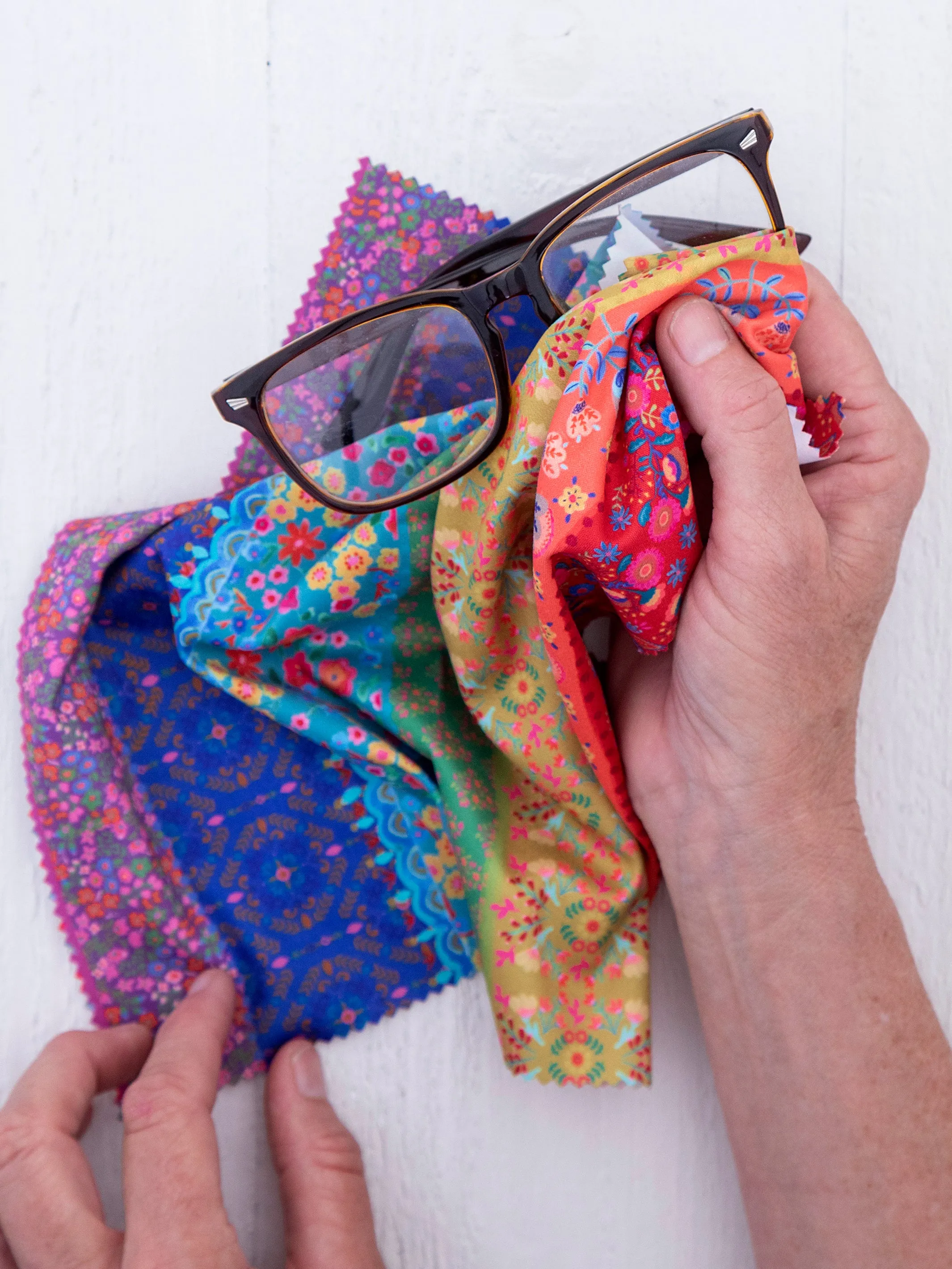 Eyeglass Cleaner Cloths, Set of 3 - Floral