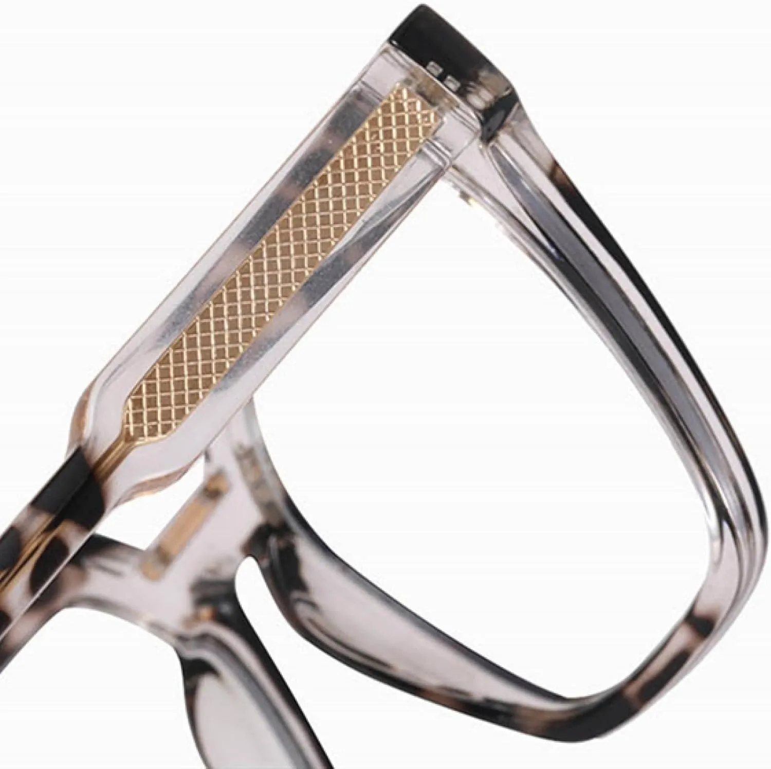 Fashion Retro Spectacle Frame Two Color Splicing Women Cat Eye
