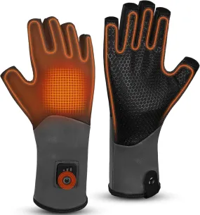 Fingerless Heated Gloves for Women Men, Rechargeable Heated Gloves Liners, Electric Hand Warmer, Ultra-Thin and Anti-Slip for Work, Office, Outdoor，Fishing