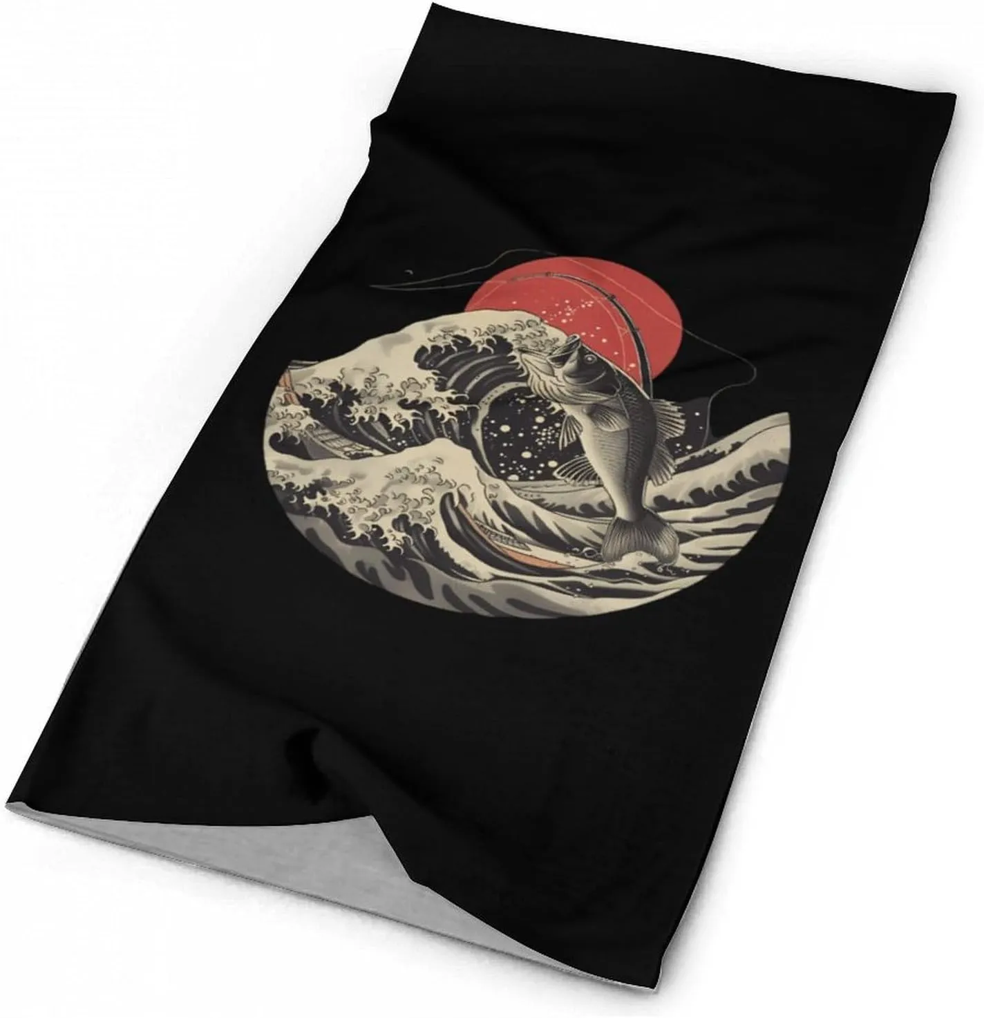 Fishing on The Waves Bandanas for Men Turban Seamless Neck Gaiter Windproof Face Mask Cover Cold Weather Scarf