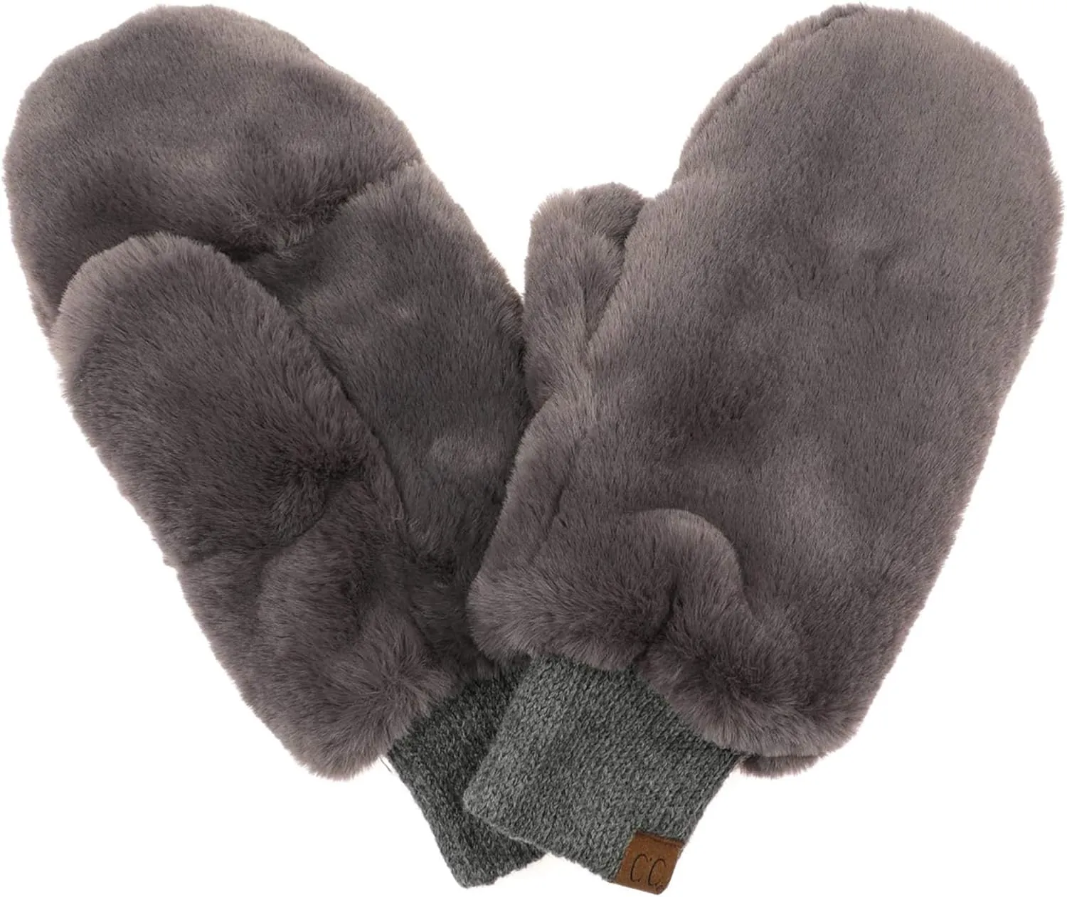 Funky Junque Faux Fur Flip Mittens Womens Warm Convertible Fingerless Gloves