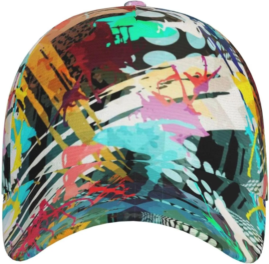 Funny Graffiti Hats Colorful Graffiti Baseball Cap Adjustable Snapback Trucker Hat for Women Men