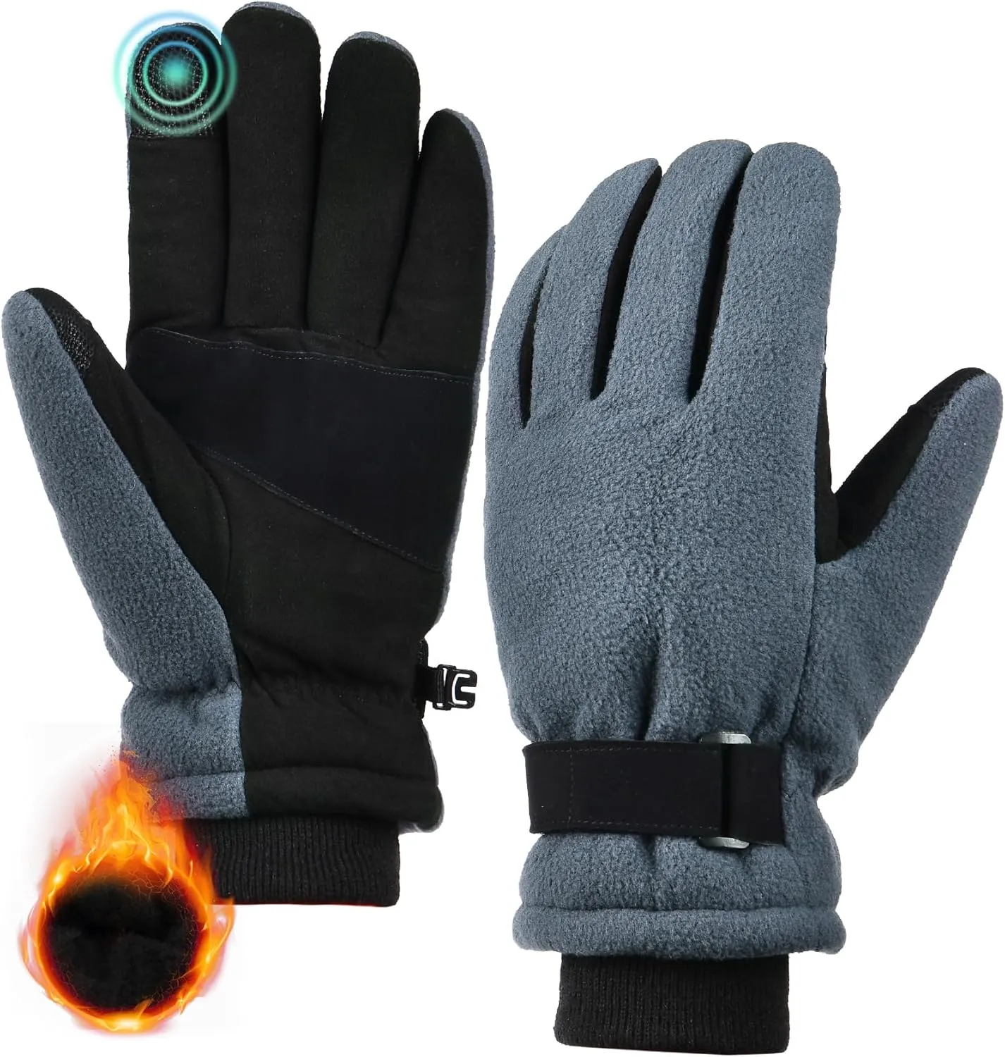 FURTALK Mens Ski Gloves Waterproof Winter Gloves Cycling Snowboard Cold Weather
