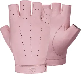 GSG Women Fingerless Leather Gloves - Driving Motorcycle Biker Gloves - Unlined Half Finger