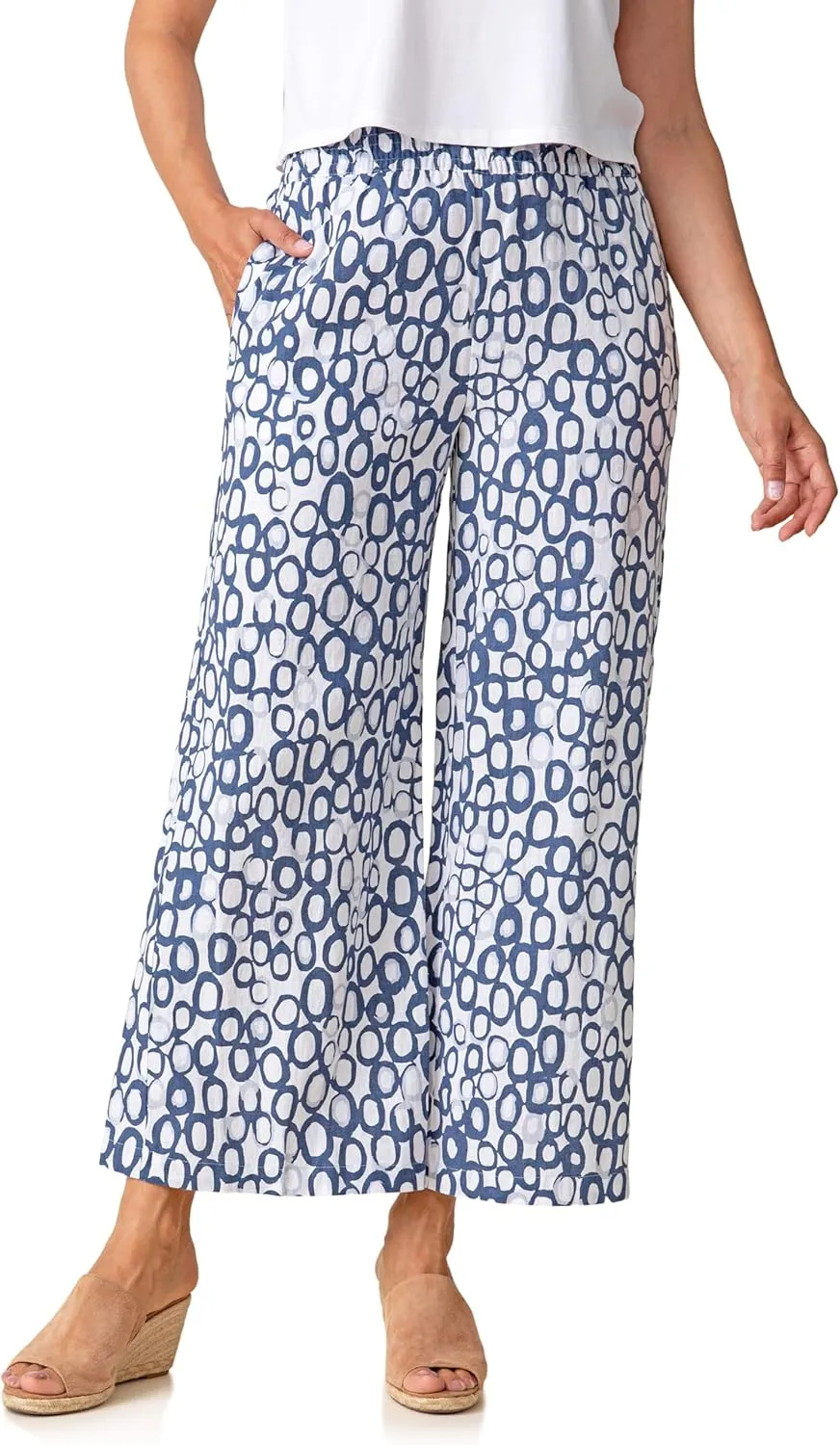 Habitat Clothes Bold Circles Linen Flood White