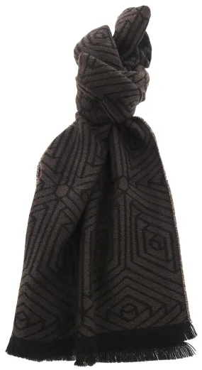 Lanvin Pure Wool Scarf with Geometric Pattern