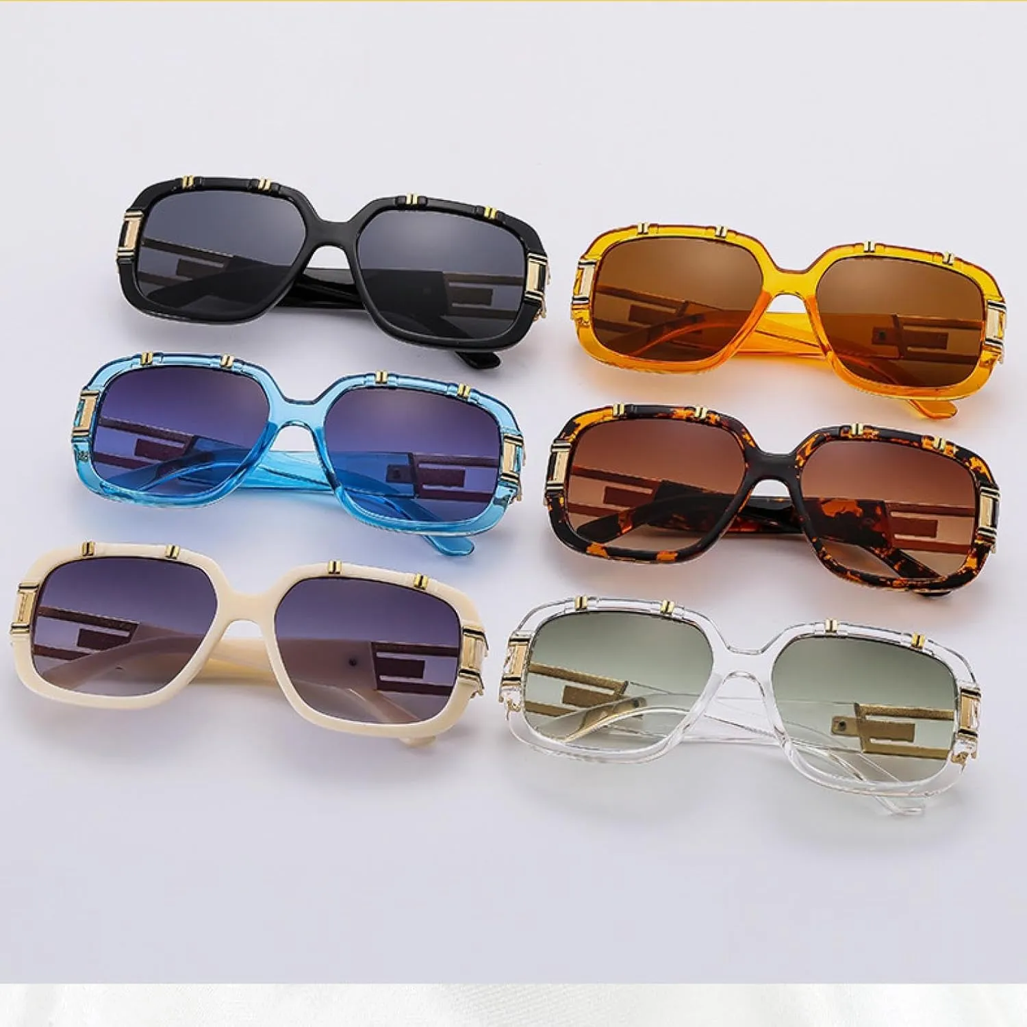Large Frame Sunglasses Men Women Retro Fashion Metal Eyewear Outdoor Travel Driving Riding Sun Glasses Uv400