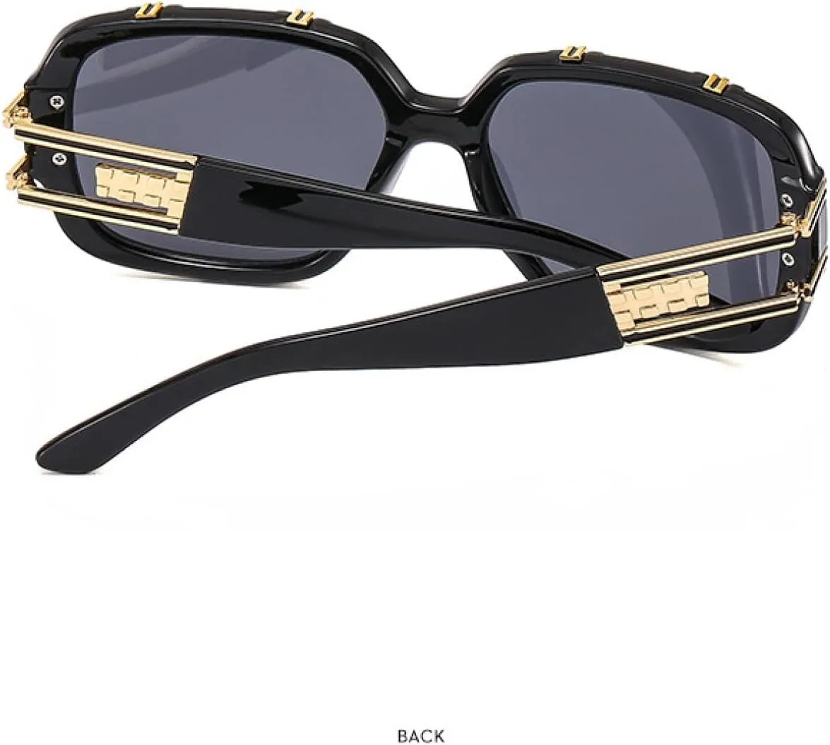 Large Frame Sunglasses Men Women Retro Fashion Metal Eyewear Outdoor Travel Driving Riding Sun Glasses Uv400