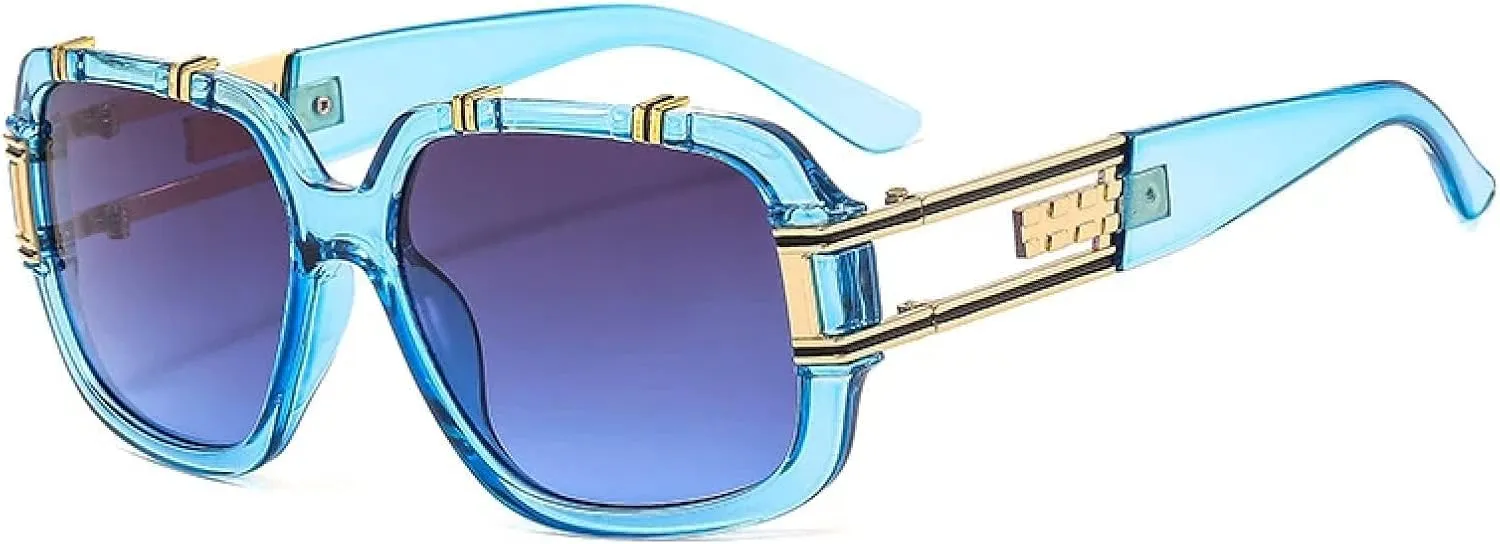 Large Frame Sunglasses Men Women Retro Fashion Metal Eyewear Outdoor Travel Driving Riding Sun Glasses Uv400