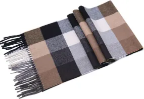Lucky Leaf Women Men Winter Luxury Cozy Wool Warm Tartan Checked Plaid Wrap Scarf
