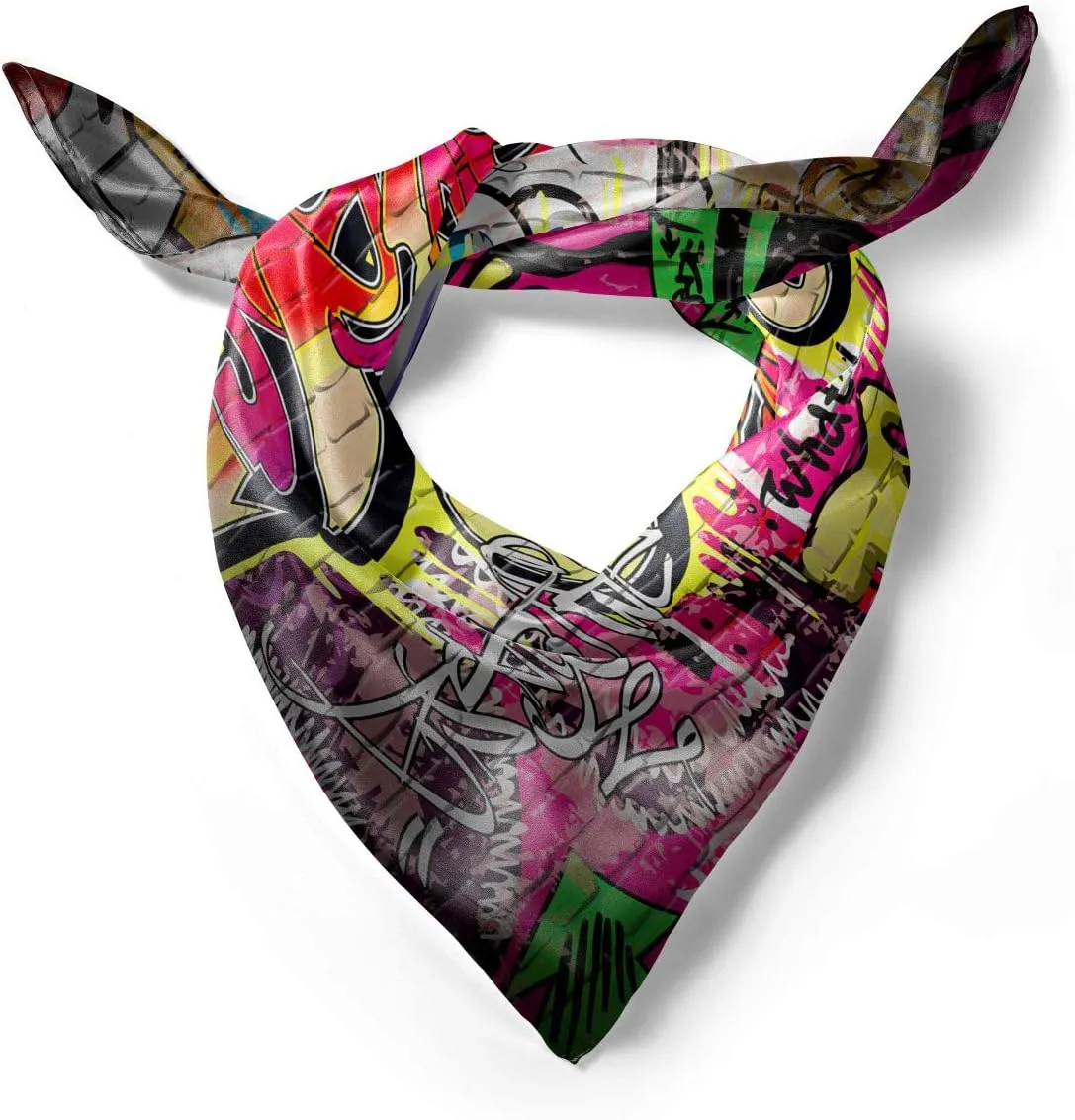 Lunarable Brick Wall Headscarf, Graffiti Spray Paint, Hijab Scarf