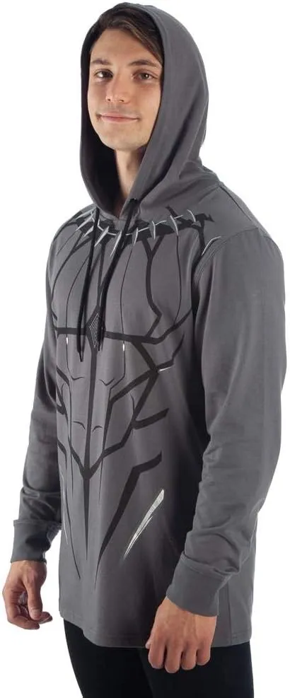 Marvel Men's Black Panther Costume Lightweight Adult Pullover Hoodie
