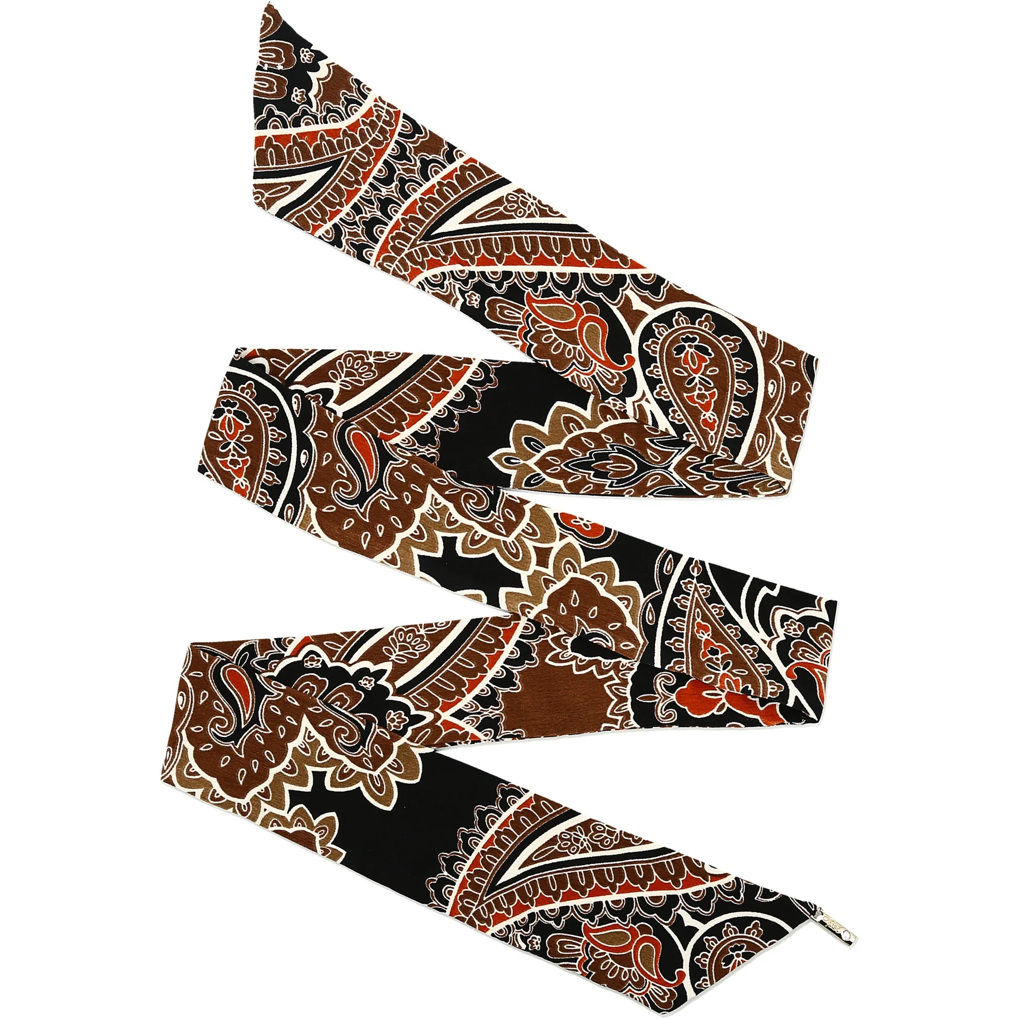 Mocha Paisley Mask Ties Set of 2 - 48" x 2.5"