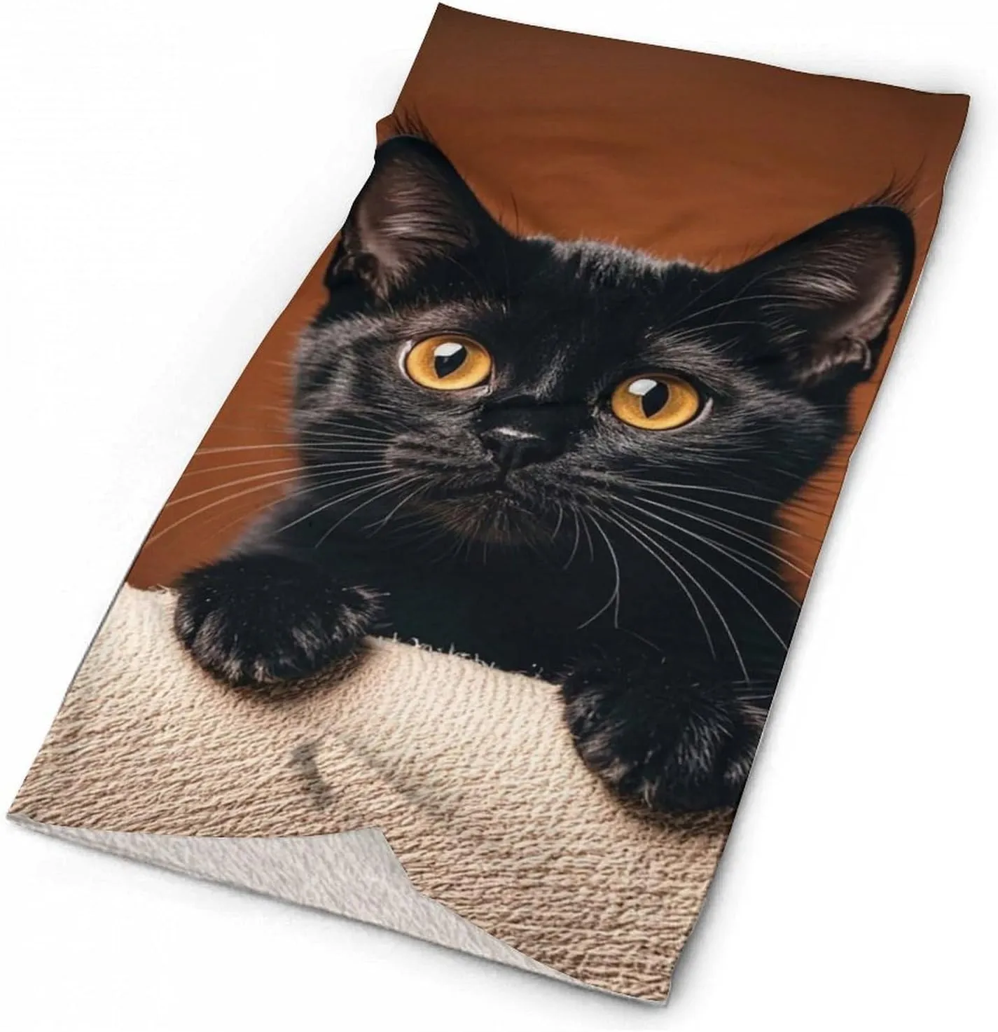 Neck Gaiter Cute Peeping Black Cat Face Cover for Men Women Cold Weather Scarf Breathable Face Mask Wind-proof Balaclava Face Mask for Skiing Fishing Hiking Cycling