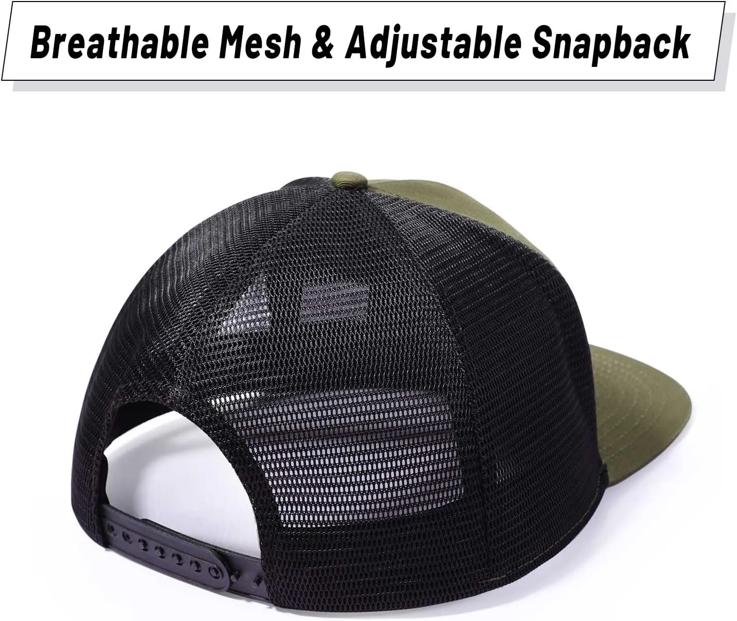 Oversize XXL American Flag Trucker Hat for Men Women,Flat Brim Adjustable Mesh Snapback Baseball Cap for Casual Wear
