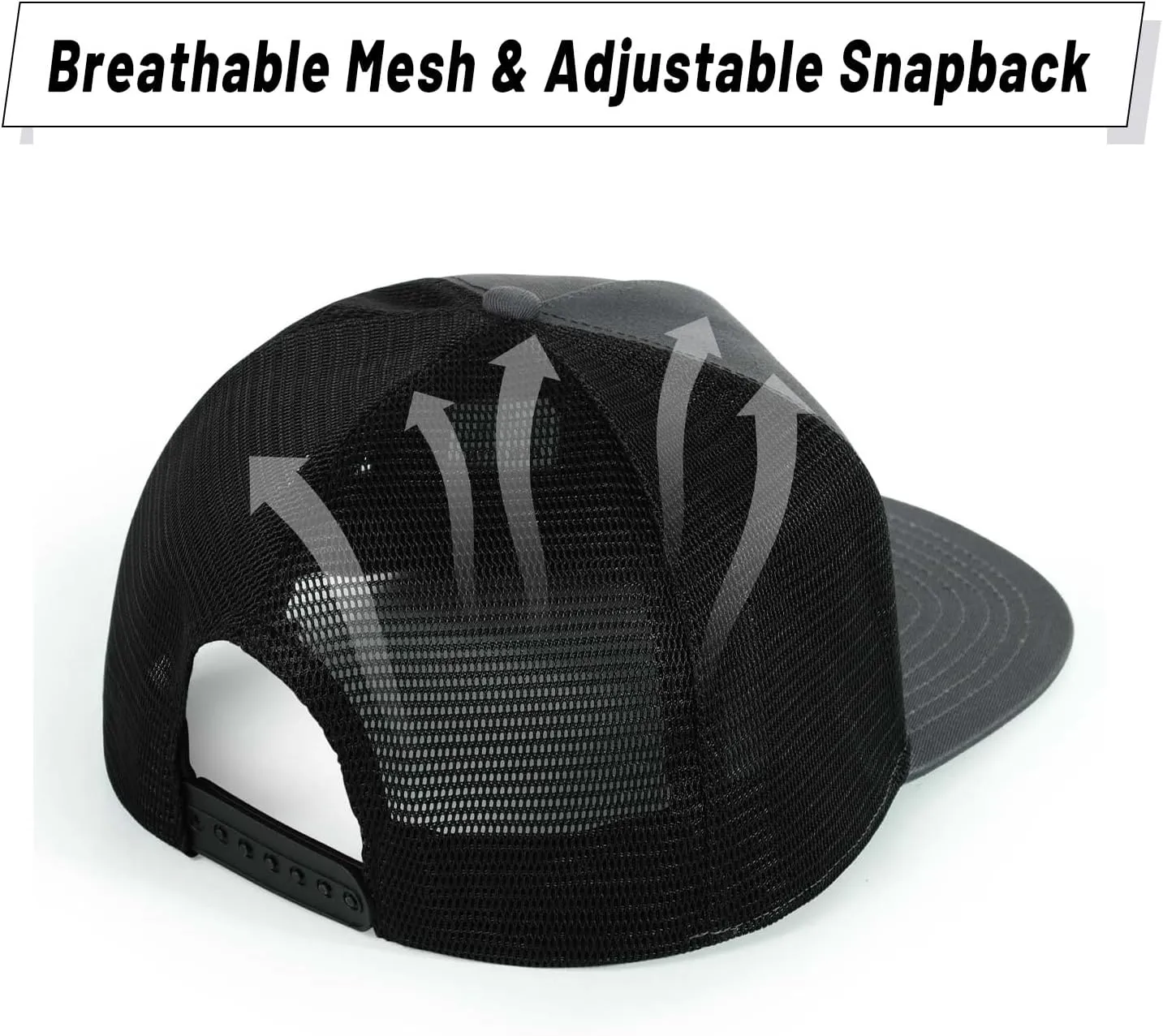 Oversize XXL American Flag Trucker Hat for Men Women,Flat Brim Adjustable Mesh Snapback Baseball Cap for Casual Wear