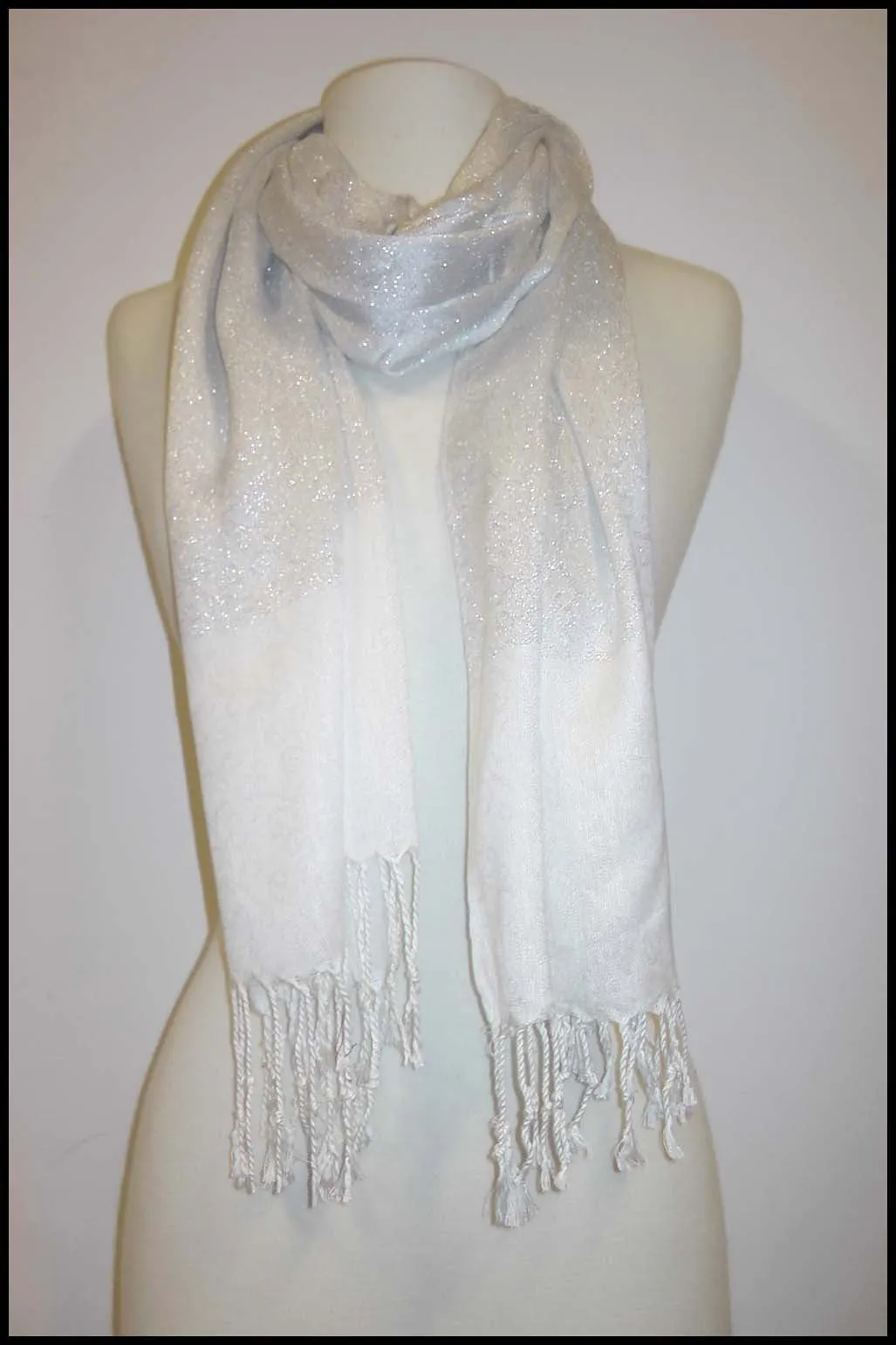 Pashmina Scarf with Sparkly Paisley Imprint