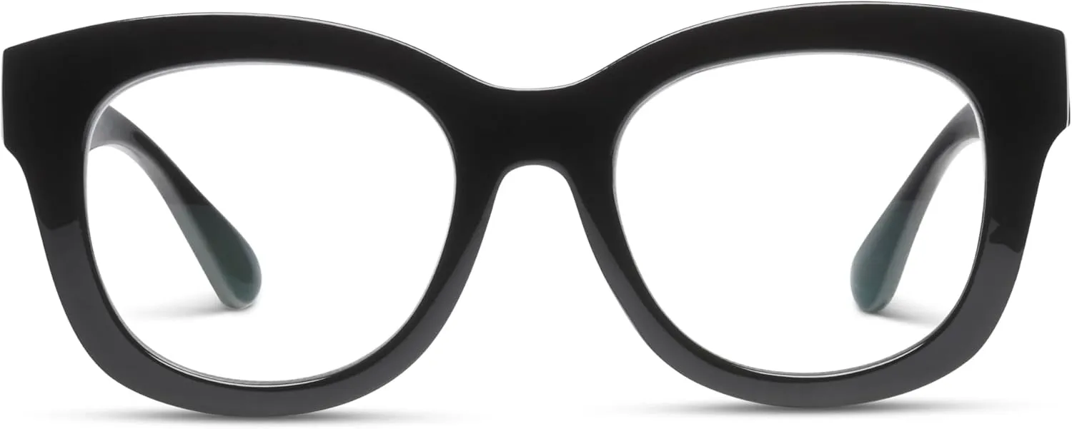 Peepers by PeeperSpecs Women's Center Stage Square Oversized Blue Light Blocking Progressive Reading Glasses