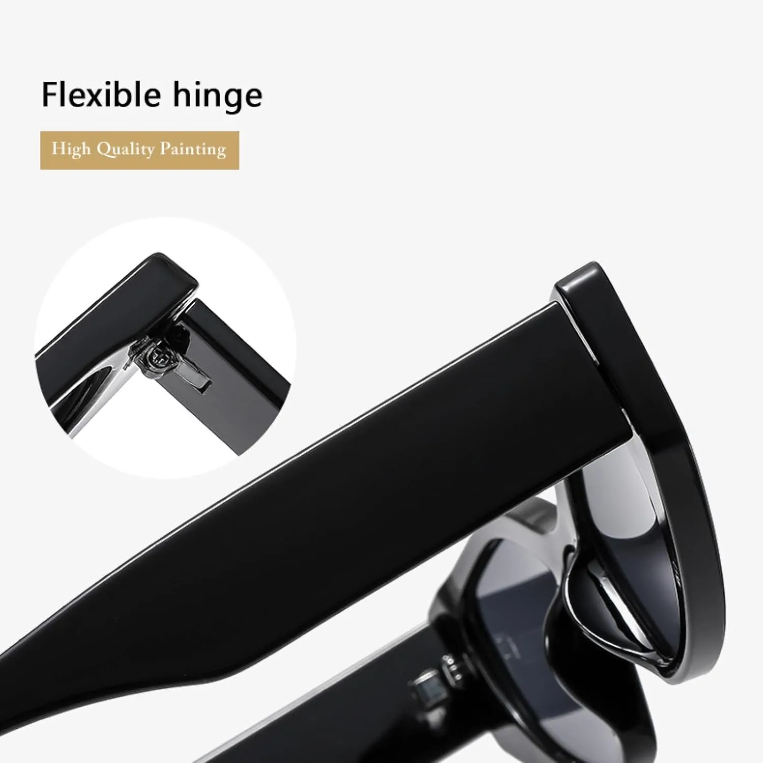 Retro Thick Frame Polygonal Sunglasses for Women Vintage Punk Cat Eyes Fashion Uv400