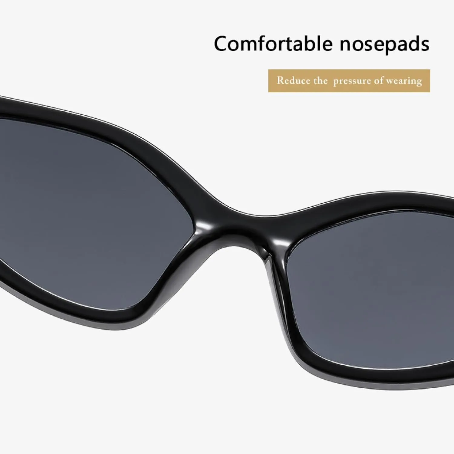 Retro Thick Frame Polygonal Sunglasses for Women Vintage Punk Cat Eyes Fashion Uv400