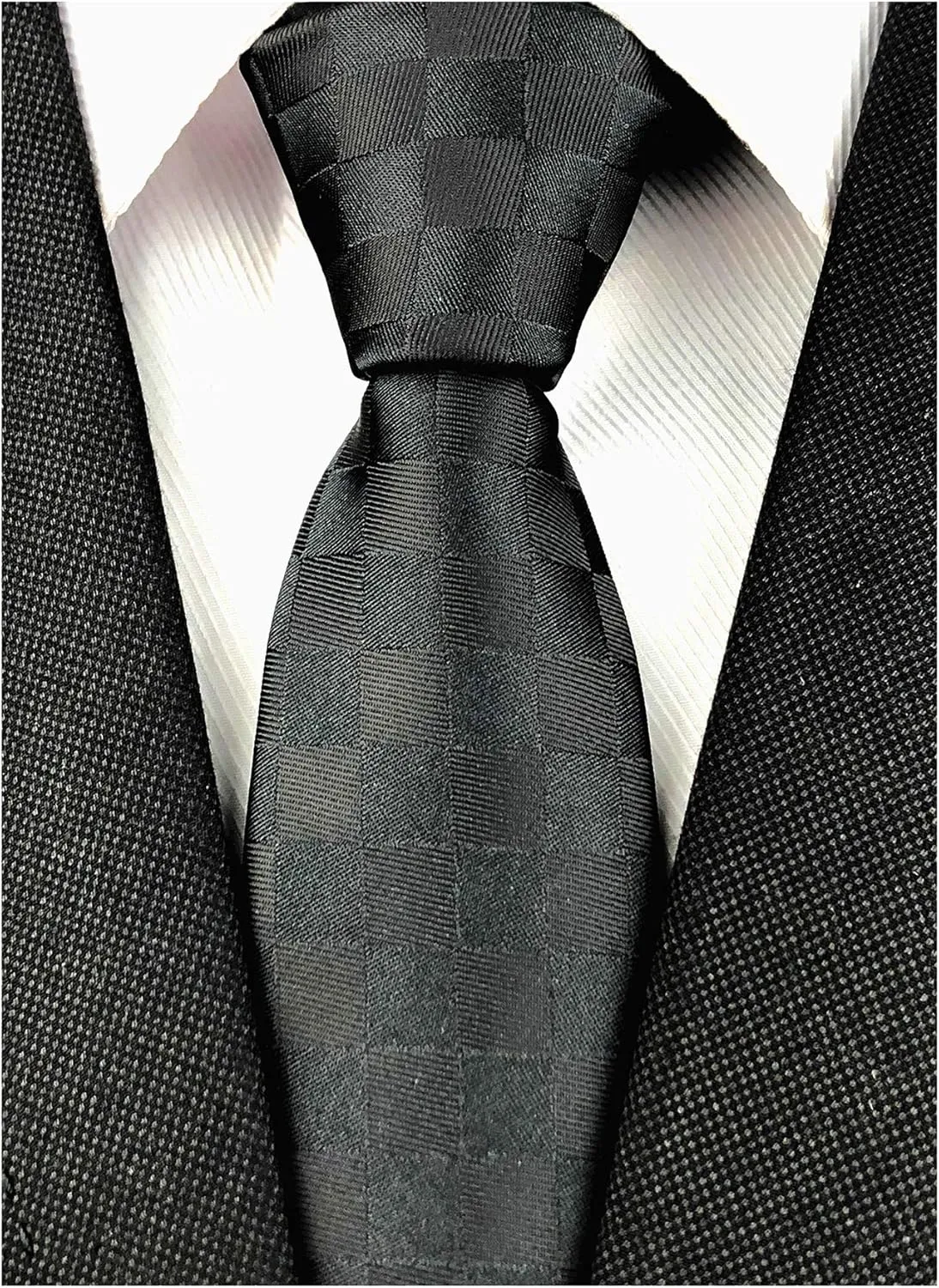 Slim Silk Necktie for Men Woven Jacquard Patterned Business Wedding Skinny Ties