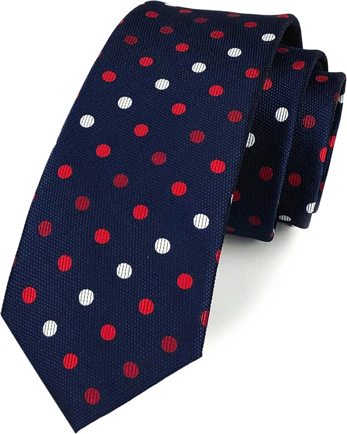 Slim Silk Necktie for Men Woven Jacquard Patterned Business Wedding Skinny Ties