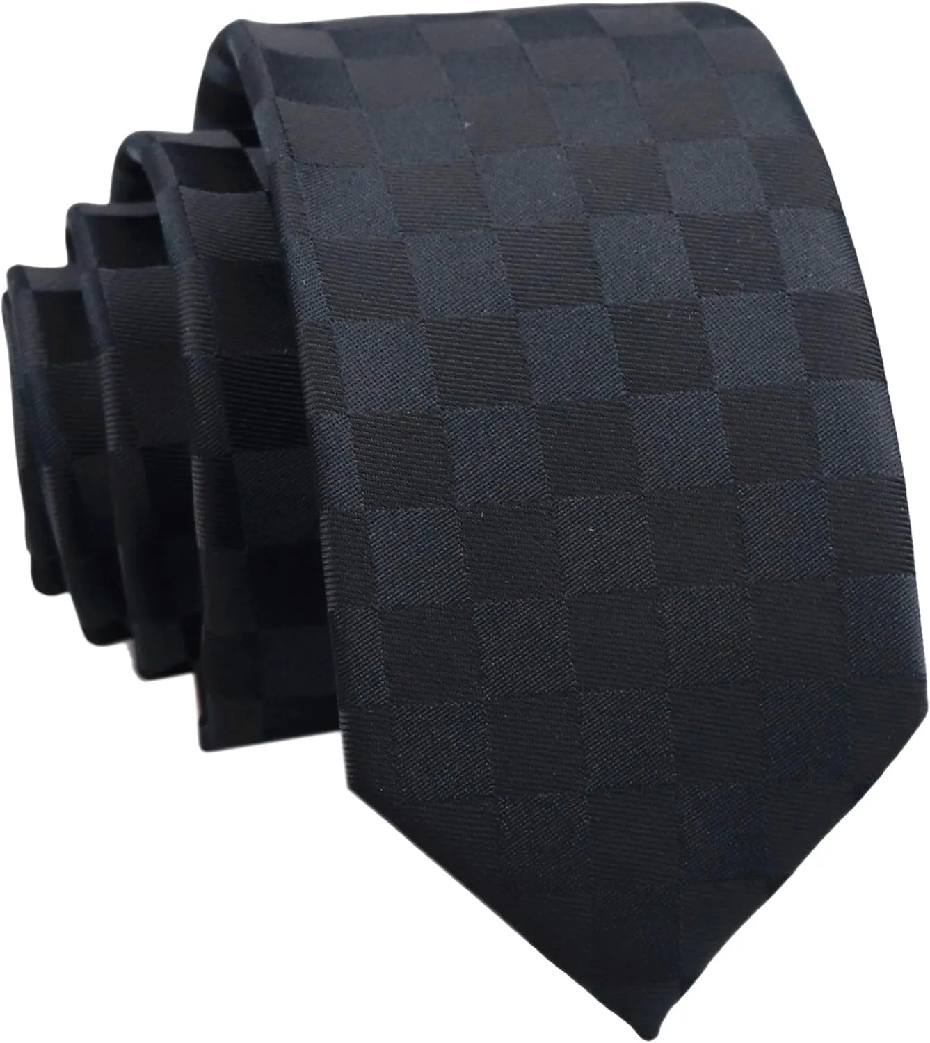 Slim Silk Necktie for Men Woven Jacquard Patterned Business Wedding Skinny Ties