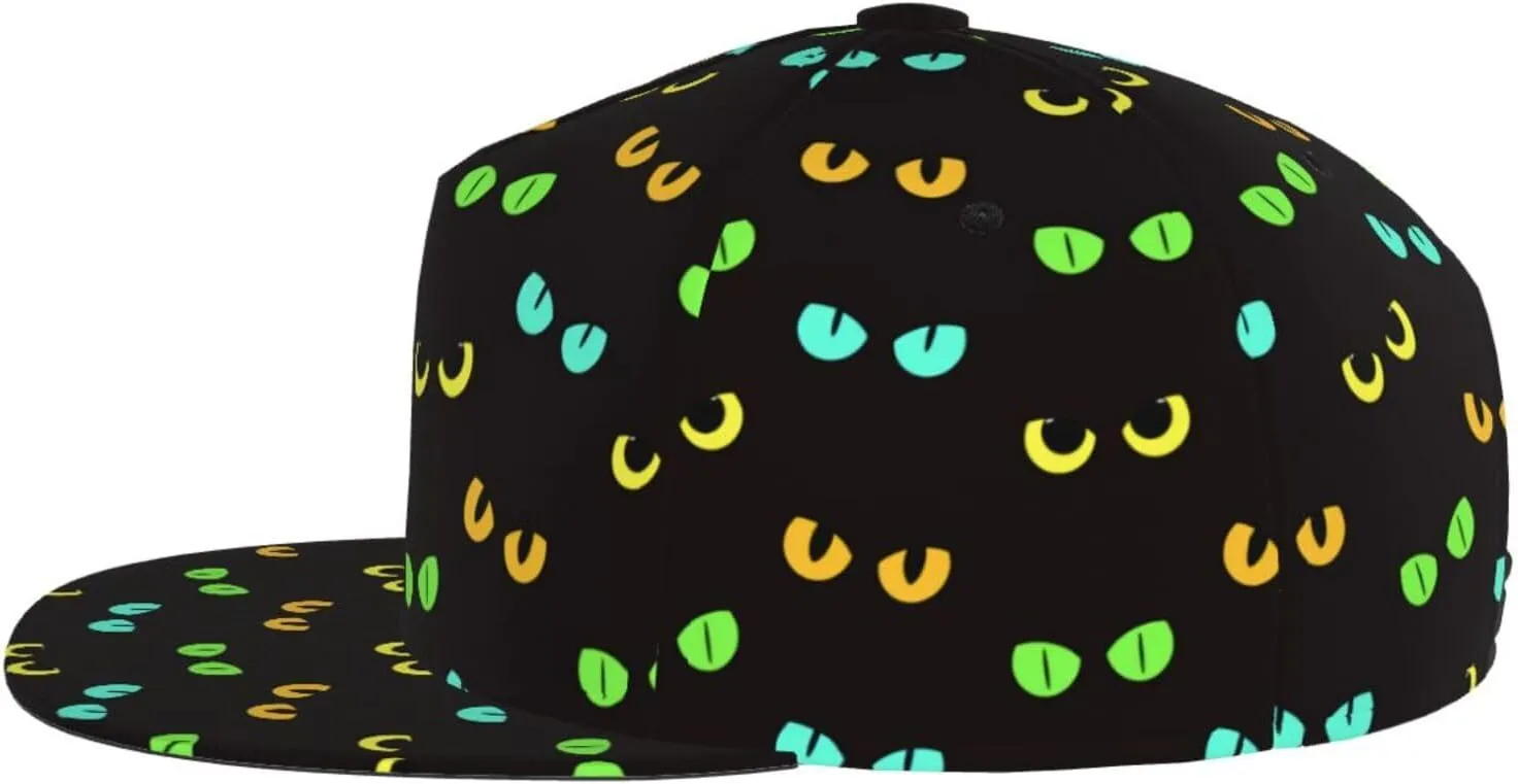 Snapback Hat for Men Women Funny Cat Baseball Cap Adjustable Dad Hat Fashion Hip Hop Style Flat Bill Hats Trucker Hat