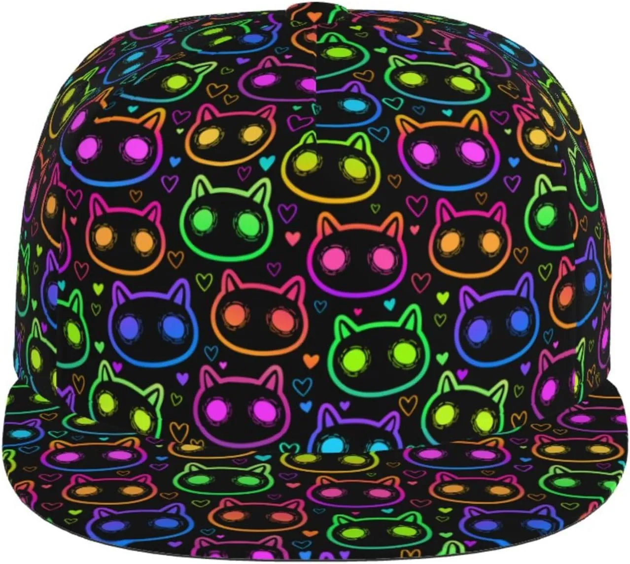 Snapback Hat for Men Women Funny Cat Baseball Cap Adjustable Dad Hat Fashion Hip Hop Style Flat Bill Hats Trucker Hat