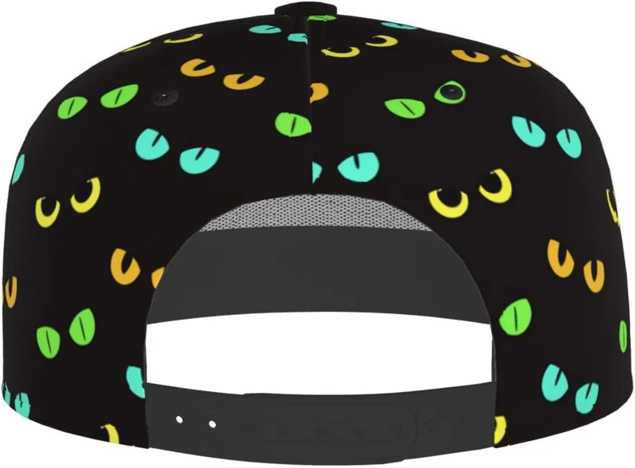 Snapback Hat for Men Women Funny Cat Baseball Cap Adjustable Dad Hat Fashion Hip Hop Style Flat Bill Hats Trucker Hat
