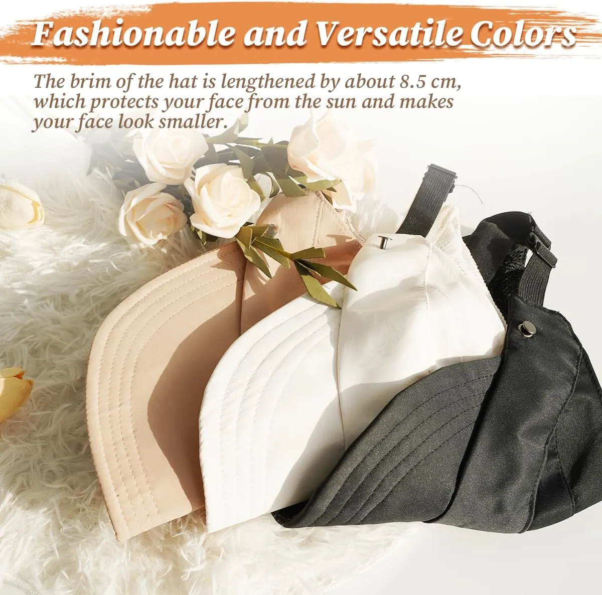 Sun Hats for Women, Wide-Brimmed Hollow Top Design, Summer Outdoors UV Protection, Women's Adjustable Fit Hats
