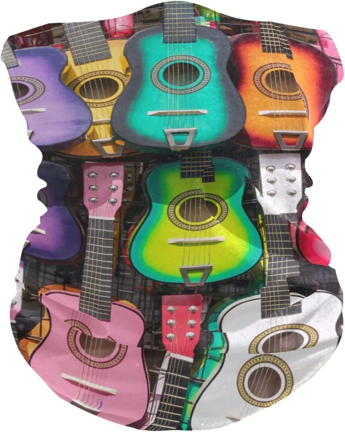susiyo Bandana Face Mask Colorful Guitars Neck Gaiter UV Sun Protection Face Scarf for Outdoor Running