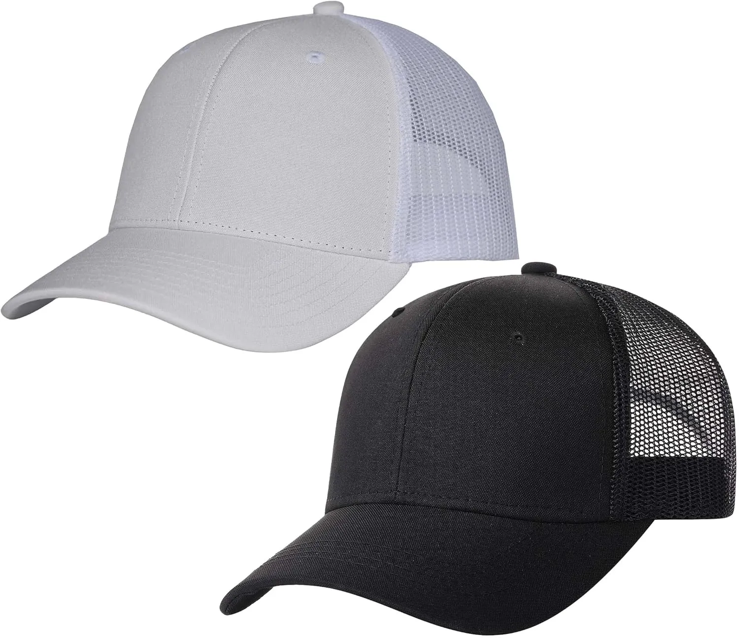 TSSGBL 2 Pack Snapback Trucker Baseball Hats Mesh Back Adjustable Blank Ball Caps for Men Women