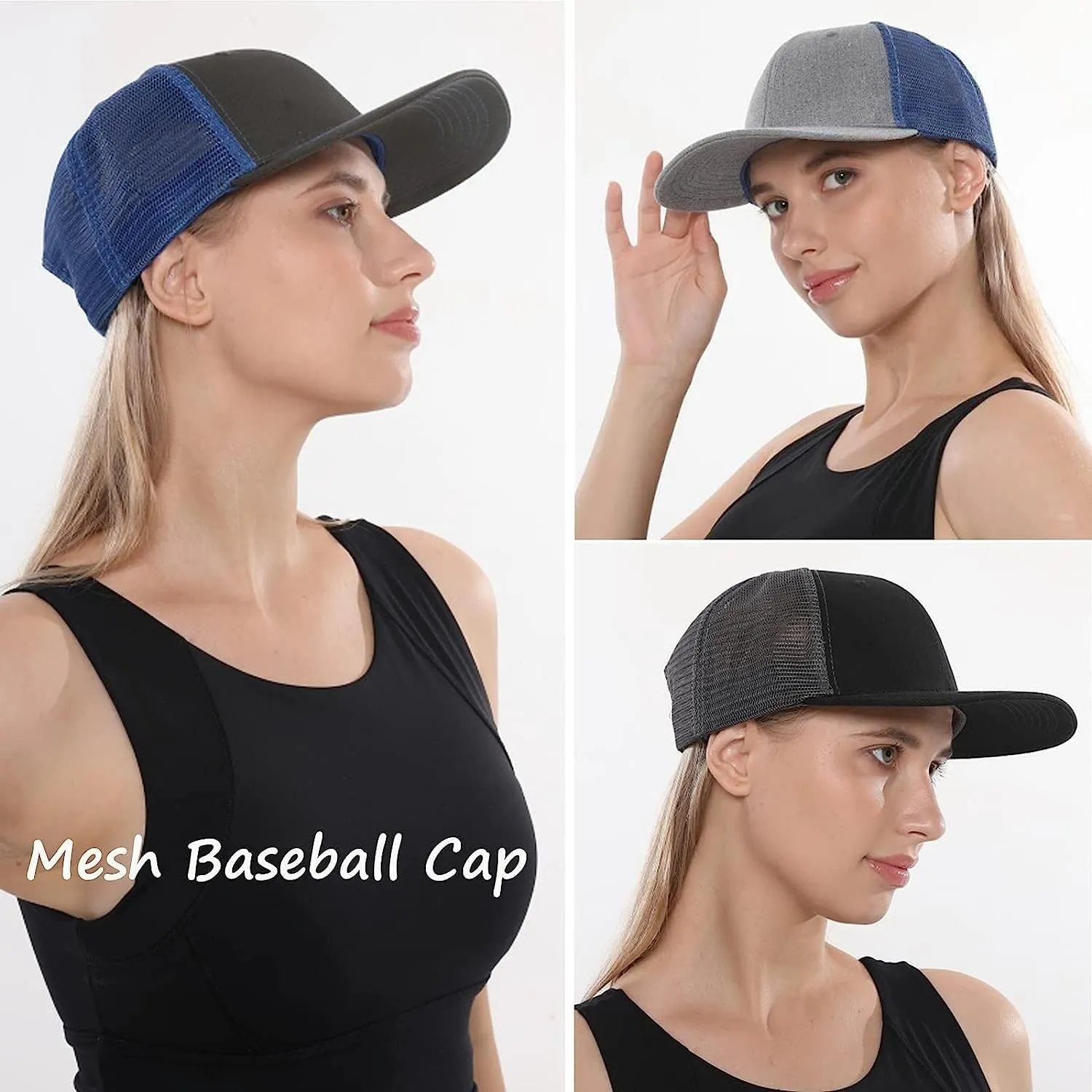Unisex Trucker Hats Blank Mesh Snapback Hats Sport Plain Baseball Caps Adjustable Fitted Hat
