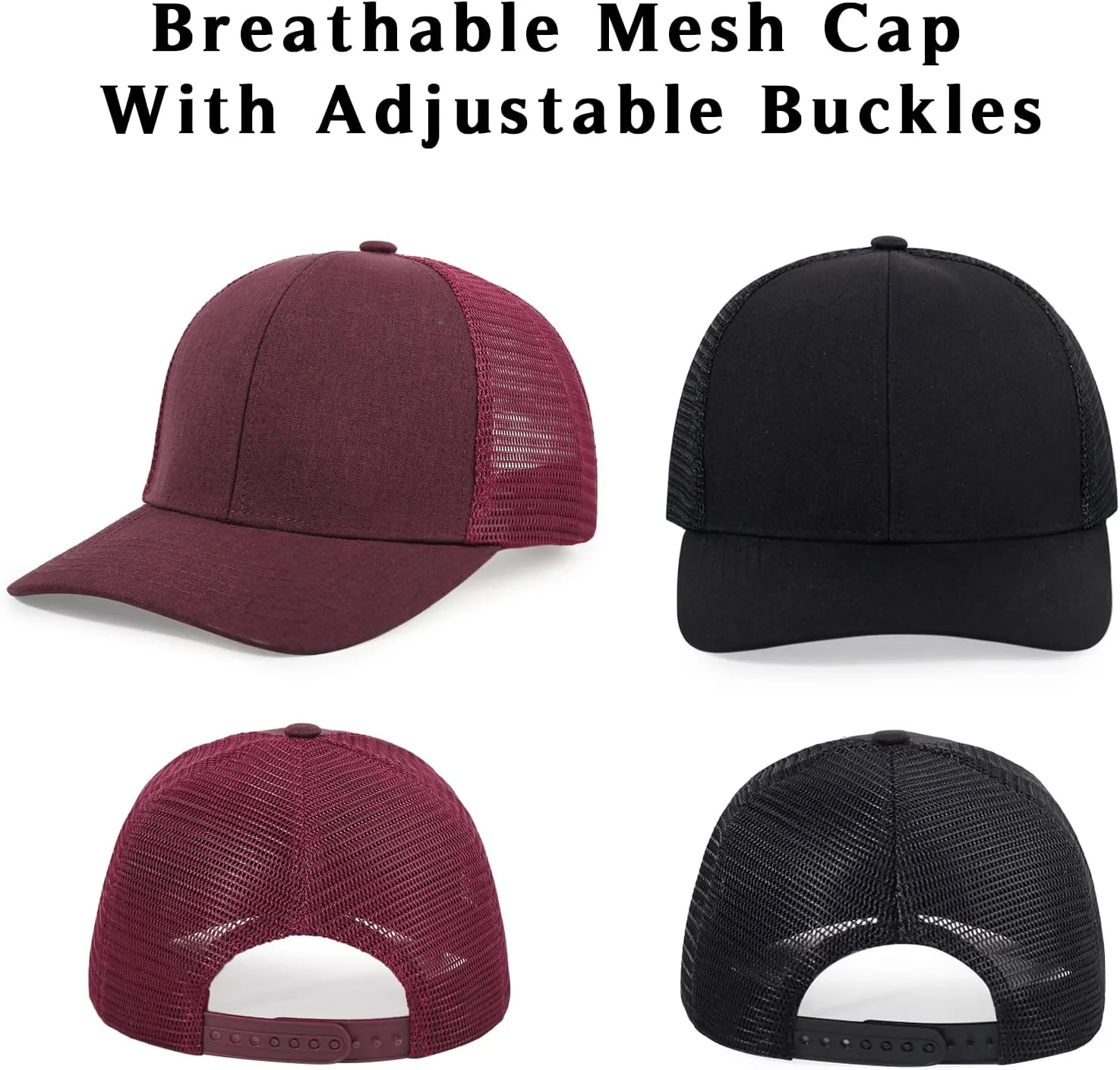 Unisex Trucker Hats Blank Mesh Snapback Hats Sport Plain Baseball Caps Adjustable Fitted Hat
