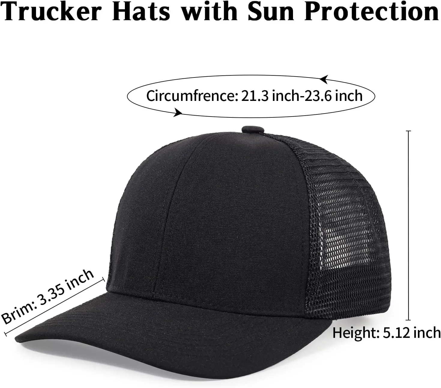 Unisex Trucker Hats Blank Mesh Snapback Hats Sport Plain Baseball Caps Adjustable Fitted Hat