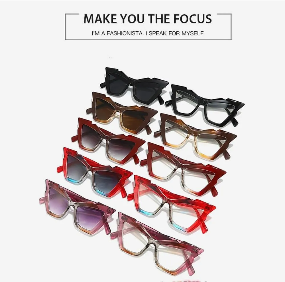 Vintage Cat Eye Sunglasses For Women Fashion Trending Luxury Hip Hop Shades Outdoors Travel Sun Glasses UV400