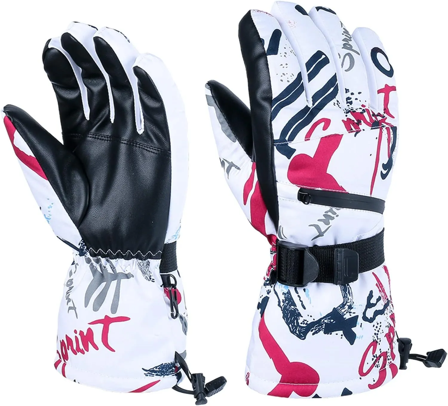 Winter Gloves for Men Women Thermal Leather Insulated Work Glove Warm in Cold Weather Snow Gloves (Pink, One Size)