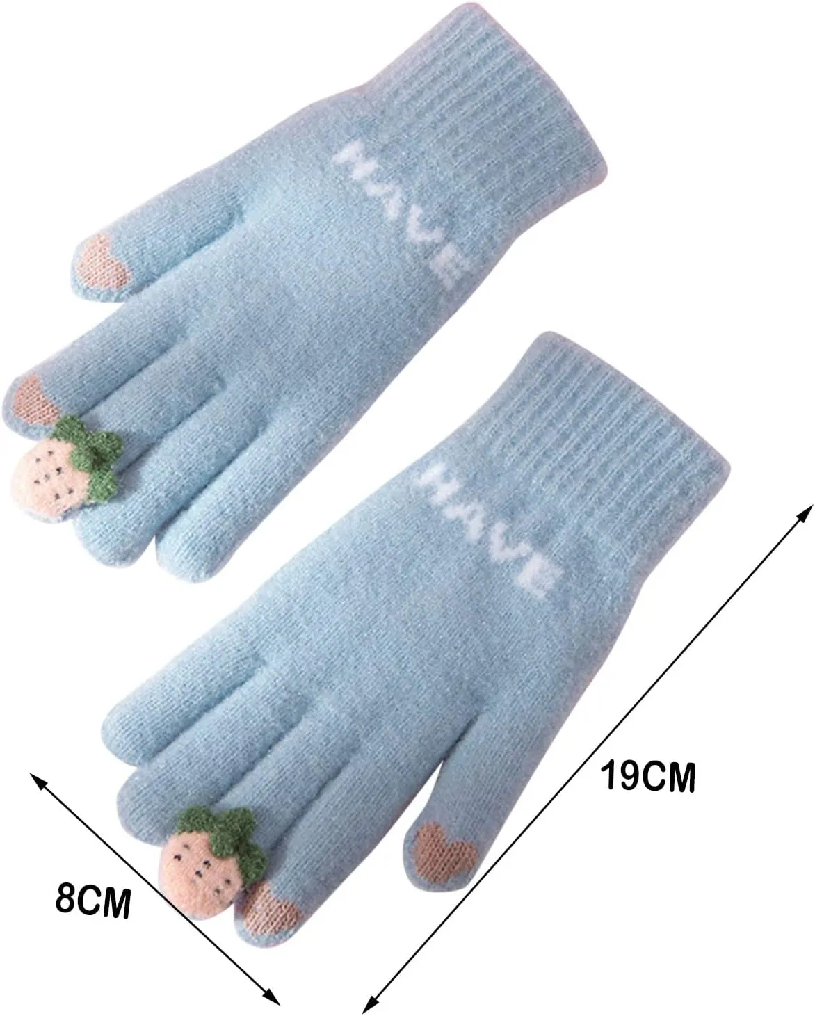 Winter Knit Gloves Warm Touchscreen Full Finger Gloves Anti-Slip Knit Gloves for Men Women Christmas Halloween