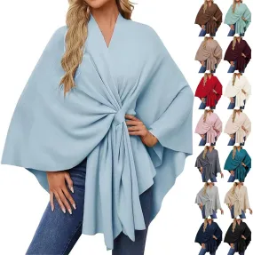 Women's Elegant Shawl Wrap Soft Knitted Ponchos and Capes Open Front Sweater CardiganShawls for Fall Winter Wedding