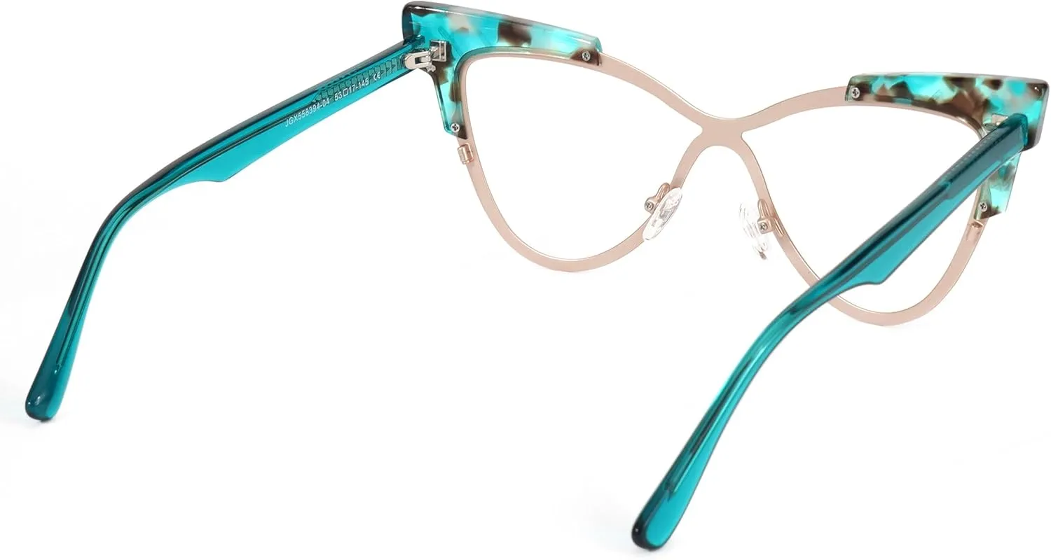Zeelool Oversized Cat Eye Glasses Frame with Non-prescription Clear Lens Fashion Eyewear Glasses for Women